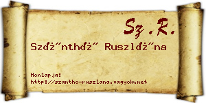 Szánthó Ruszlána névjegykártya